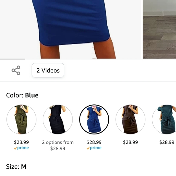 Royal Blue Dress with Pockets - Picture 2 of 3